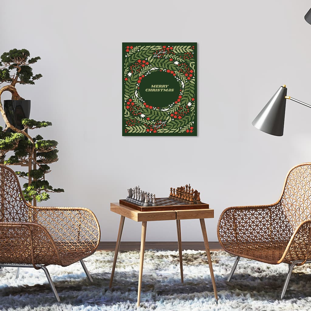 Wynwood Studio Canvas Holiday and Seasonal Plain Christmas Wish Green Modern & Contemporary Wall Art Canvas Print