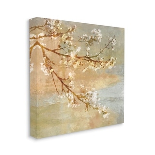 Stupell Vintage Cherry Blossom Tree Branch Distressed Charm Canvas Wall ...