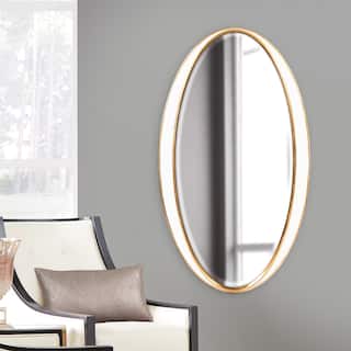 Allan Andrews White & Gold Oval Decorative Rania Wall Mirror