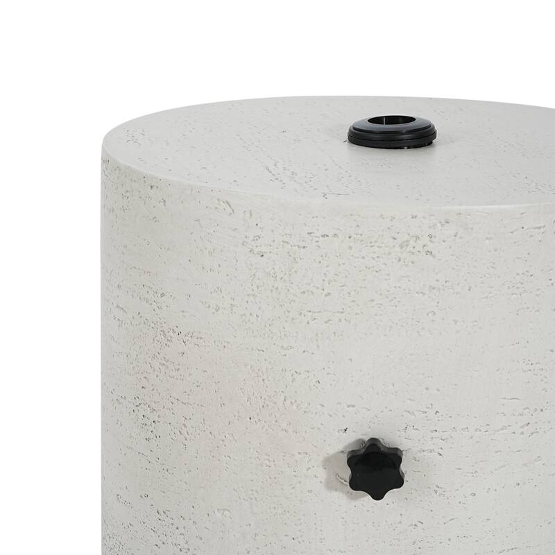 Christopher Knight Home - Modern Outdoor MGO Side Table Umbrella Base with Sand-Filling Design, Lime White Industrial Finish