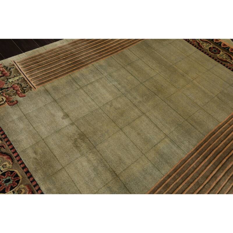 6x8'10'' Hand Knotted New Zealand Wool Mint Plush Pile Tibetan Traditional Rug - 6' x 8' 10''