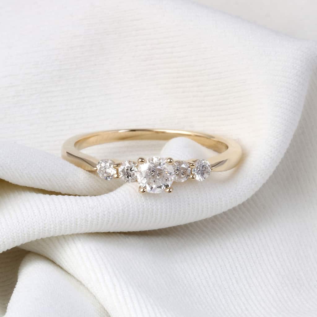 De Couer 14k Yellow Gold 1/2ct TDW Diamond Classic Engagement Ring