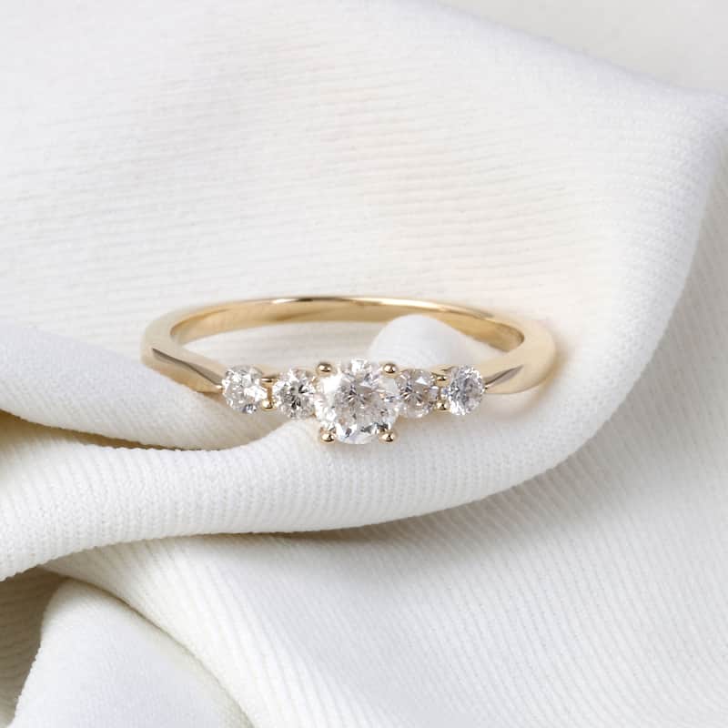 De Couer 14k Yellow Gold 1/2ct TDW Diamond Classic Engagement Ring