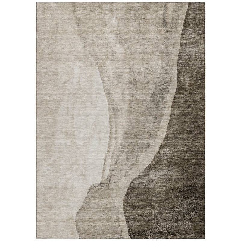 HomeRoots Abstract Transitional Rectangle Outdoor Rug