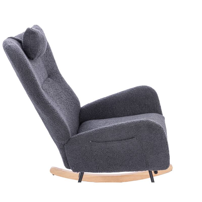 Upholstered Nursery Rocking Chair for Living Room Bedroom