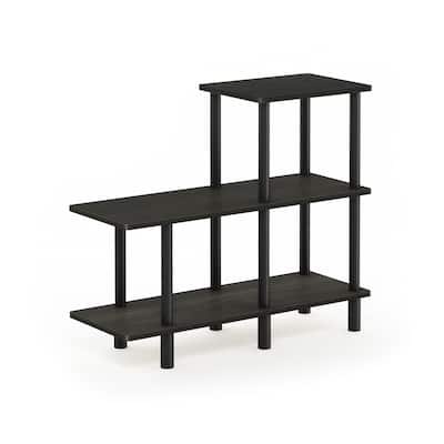 3 Tiers Wood Household Shelving Unit in Espresso/Black (31.5 in. W x 27.83 in. H x 11.61 in. D) - 31.5