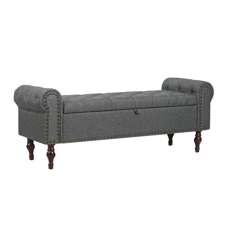 Adeco Storage Ottoman Bench for Bedroom