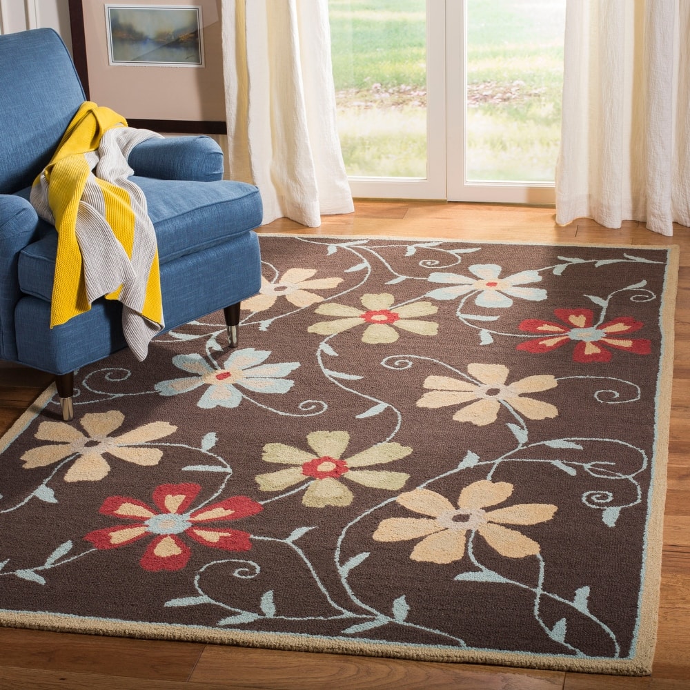 SAFAVIEH Handmade Blossom Jayasri Modern Floral Wool Rug