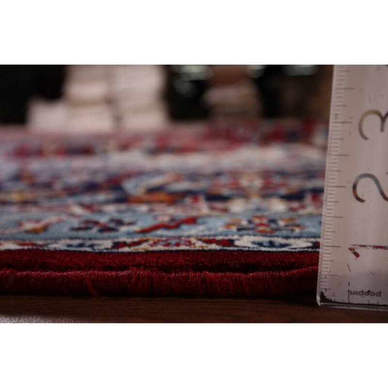 Floral Kashan Turkish Rug Machine-Made Bedroom Red Carpet - 9'8" x 12'9"