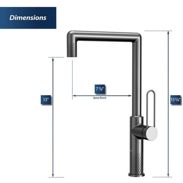 dimension image slide 0 of 3, Karran Sherman KKF370 Single Handle Kitchen Faucet