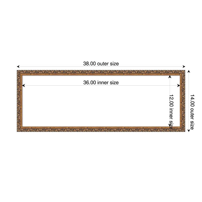 Amanti Art Antique Bronze Framed Dry Erase Magnetic Board - 38 x 14 in