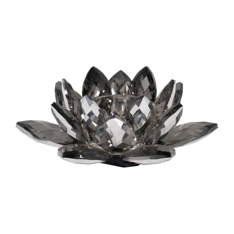 Iridescent Glass Crystal Lotus Votive Candle Holder