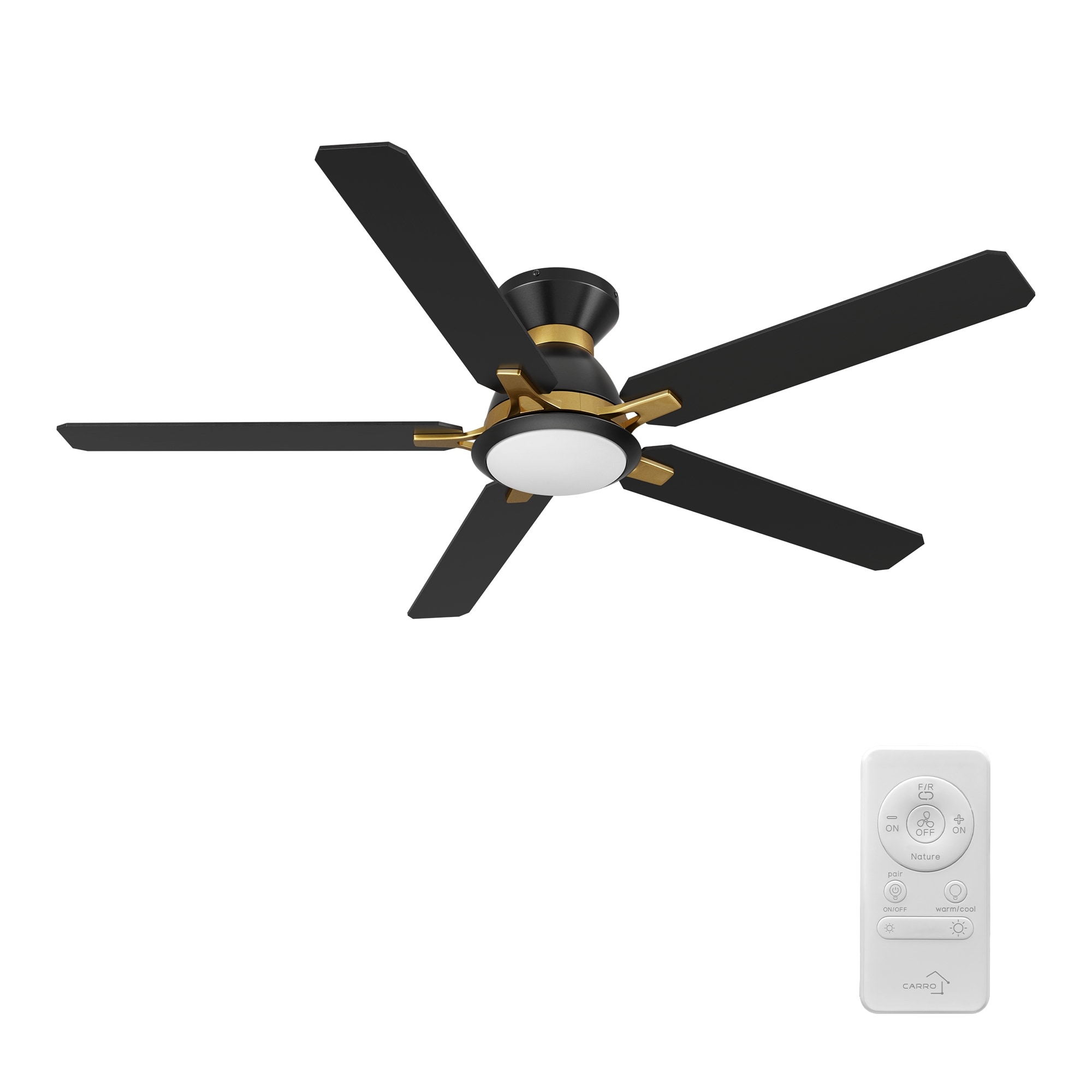 Livingston 60-inch Indoor Ceiling Fan with Remote,Dimmable LED Light Kit and Reversible DC Motor - N/A