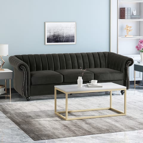 Bowie Modern Glam Velvet 3-seat Sofa by Christopher Knight Home