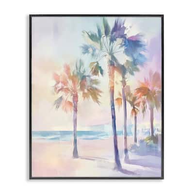 Stupell Pastel Warm Palm Trees Framed Giclee Art Design By Arlington Prints