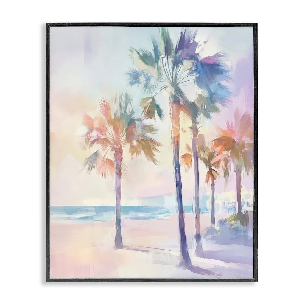 Stupell Pastel Warm Palm Trees Framed Giclee Art Design By Arlington Prints