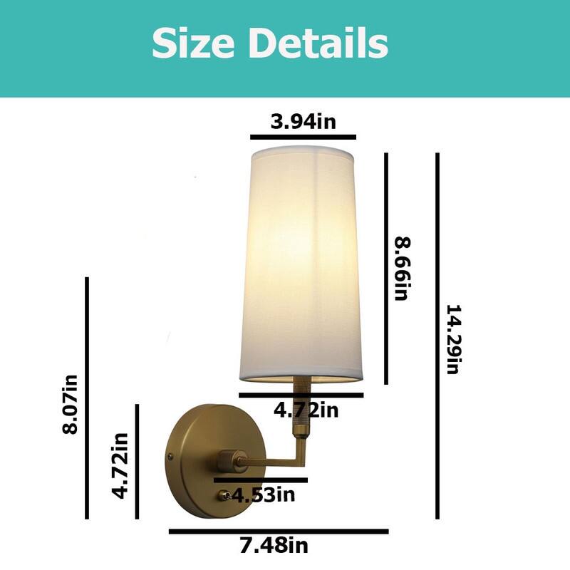 2 Pack lights and bulbs antique lighting fixtures fabric, metal wall sconces