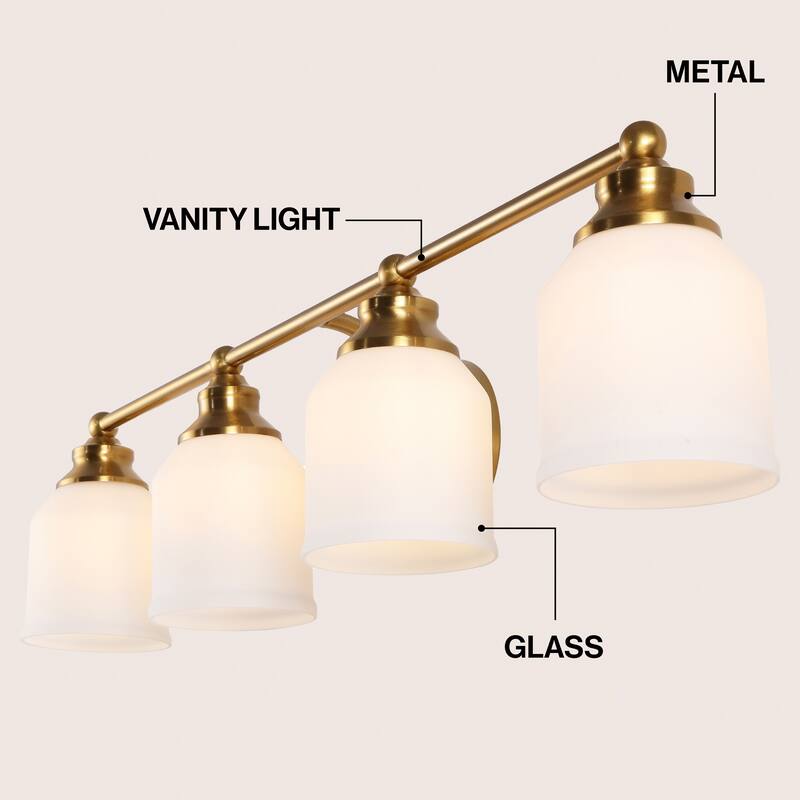 JONATHAN Y Jayne Iron/Frosted Glass LED Vanity Light