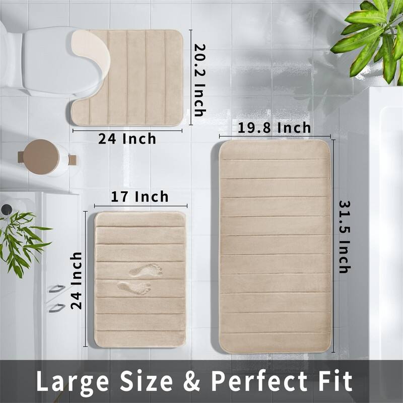 Memory Foam Bath Mat Set