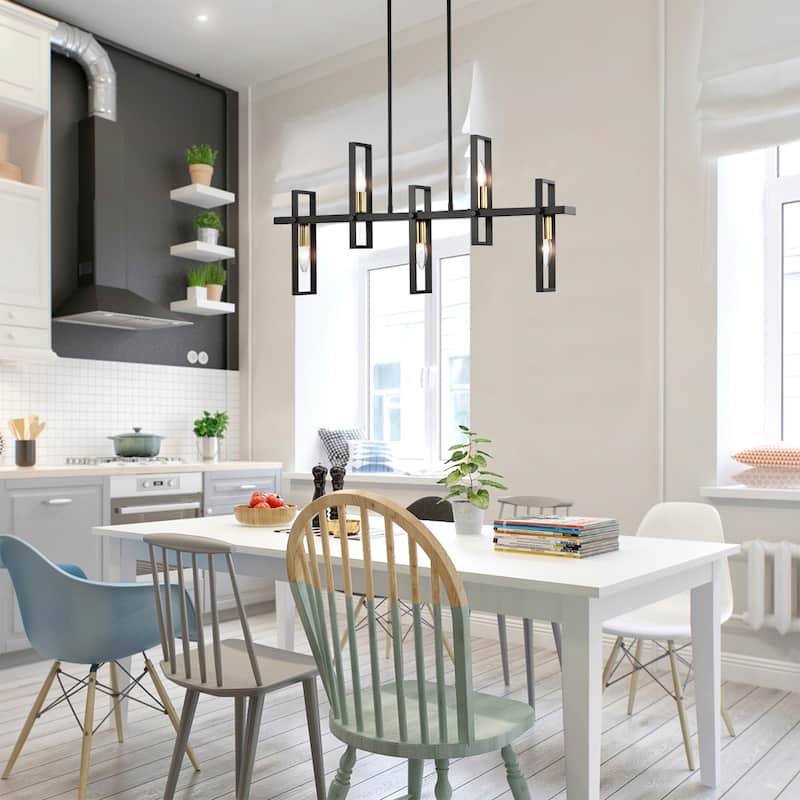 Mia 32 Inch Candle Style Kitchen Island Chandelier 5 Light - N/A