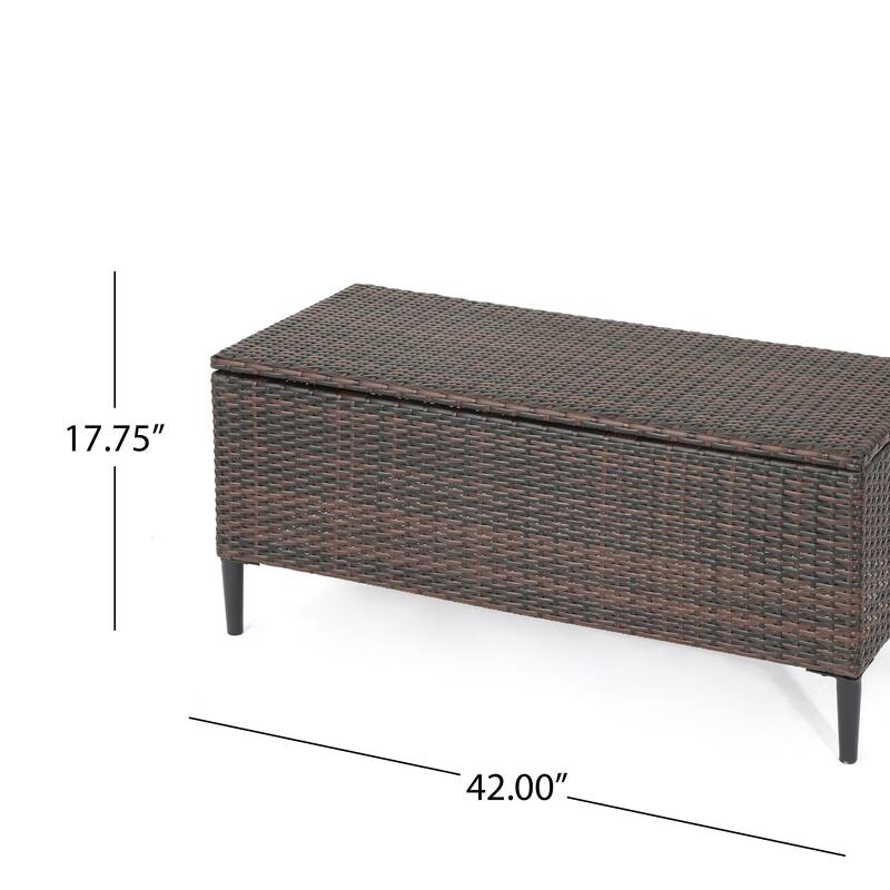 Rattan Storage Bench Leisure Bench, Patio Bench Outdoor Bench