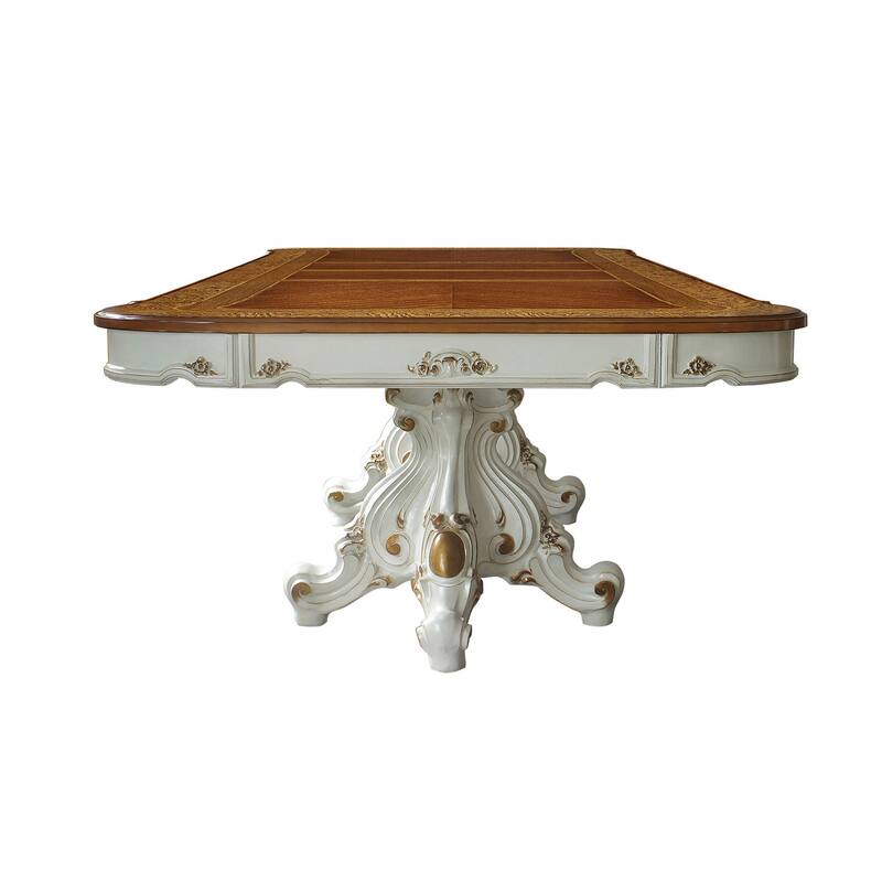 Deveraux Antique Pearl and Cherry Oak Dining Table