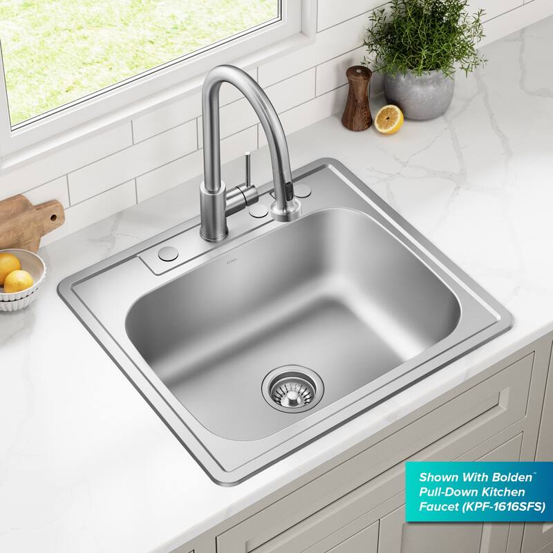 KRAUS Premier Drop In Top Mount 18 gauge Stainless Steel Kitchen Sink