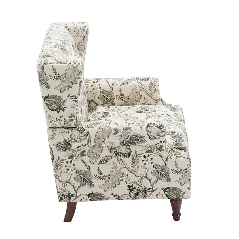 Patterned Upholstered Accent Chair for Living Room
