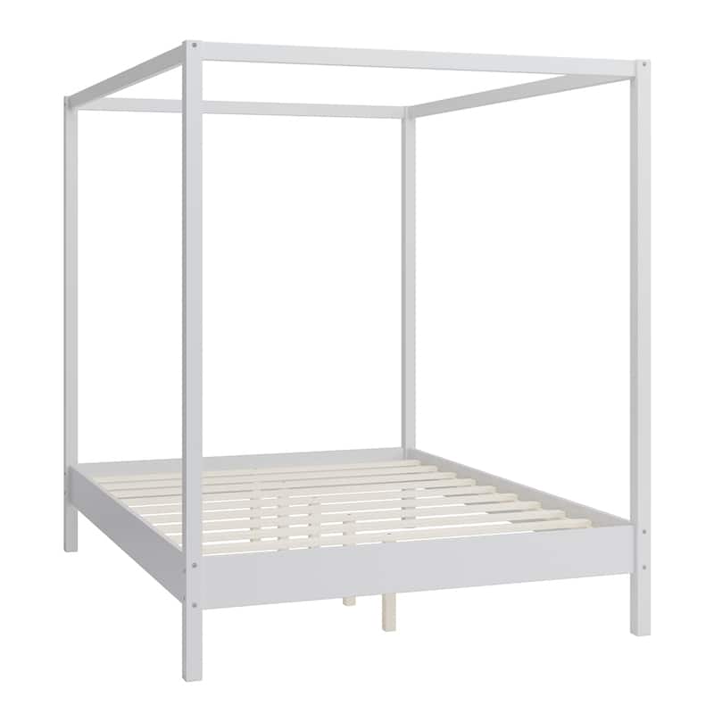 Modern Four Poster Wooden Platform Bed Canopy Bed