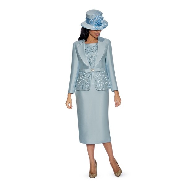 Giovanna Collection Women's Cutout & Beading Embellished 3-piece Skirt Suit. Opens flyout.