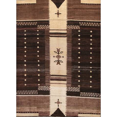 Vegetable Dye Oriental Gabbeh Kashkoli Wool Area Rug Hand-knotted - 6'8" x 9'4"