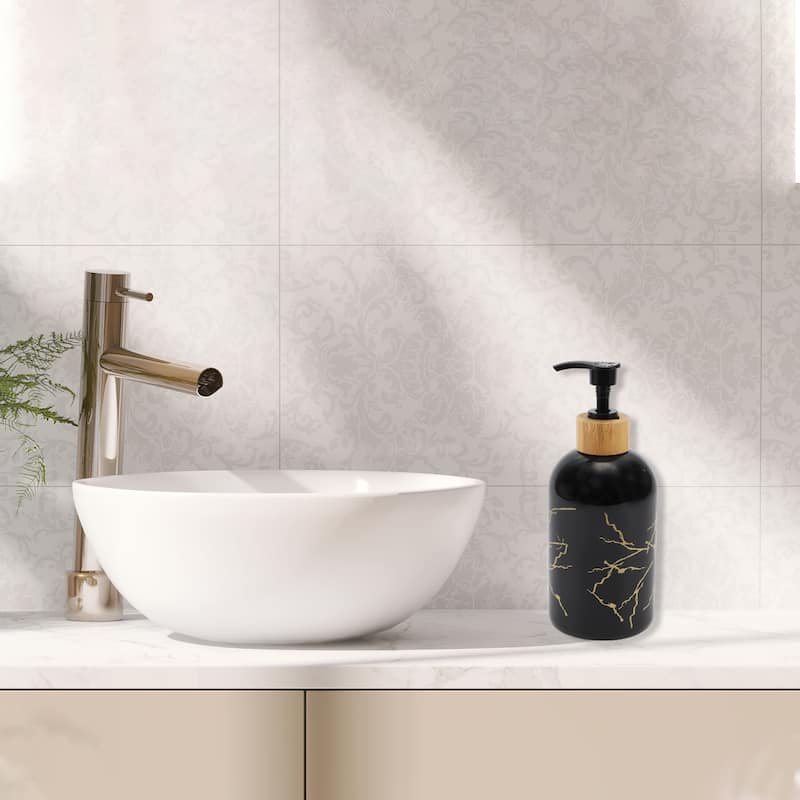 Cylindrical Simple Soap Pump Dispenser for Bathroom Hotel 400ml 1 Pcs - Black