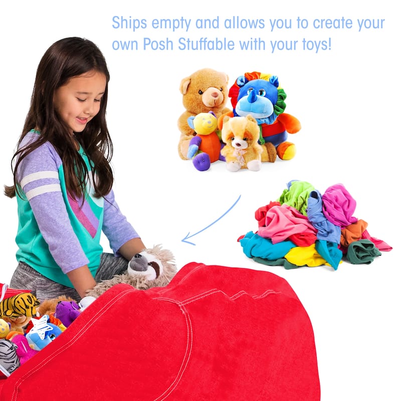 Kids' Stuffed Animal Storage Bean Bag Chair Cover or Toy Organizer