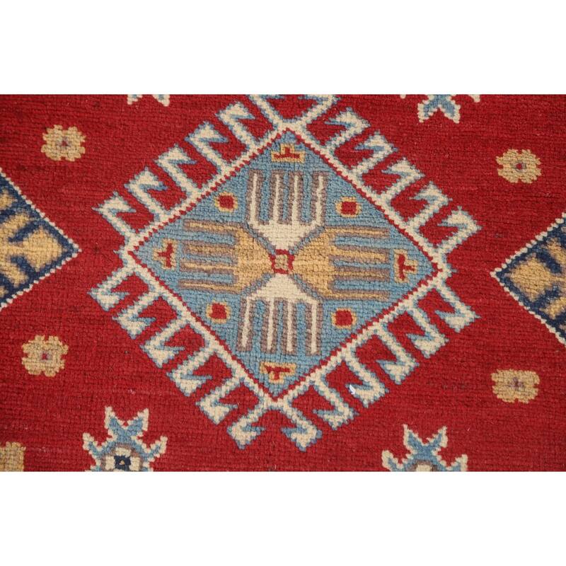 Red Traditional Kazak Area Rug Handmade Wool Carpet - 5'6" x 7'7"