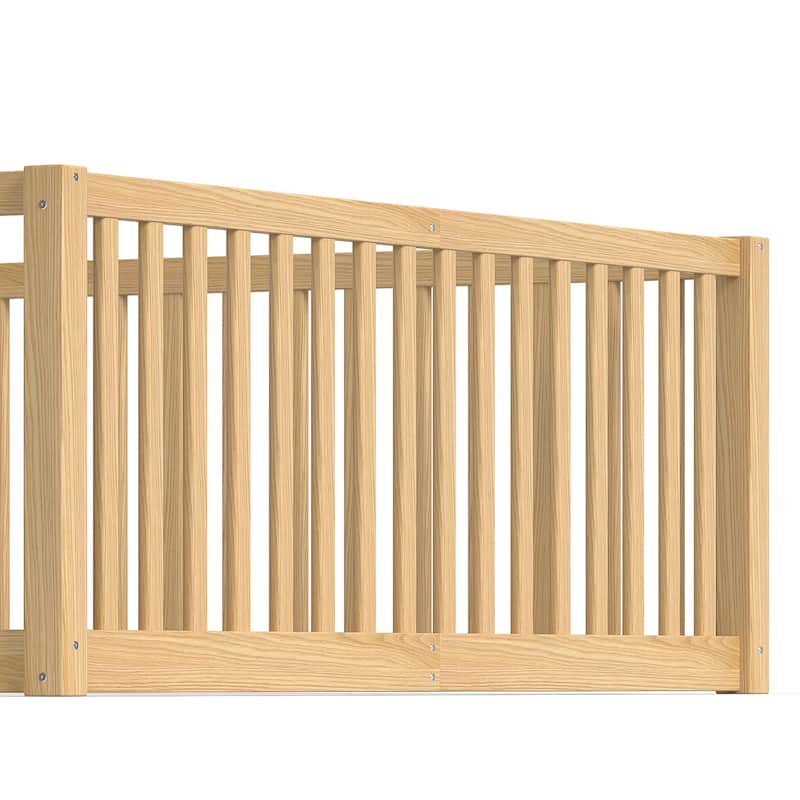 Montessori Floor Bed with Safety Guardrails & Door, Kids Low Profile Frame, Available in Queen/Full/Twin