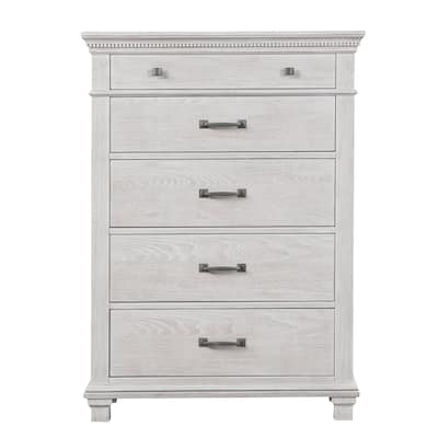 Furniture of America Eleanor Modern Rustic Weathered Grey Solid Wood 5-Drawer Chest