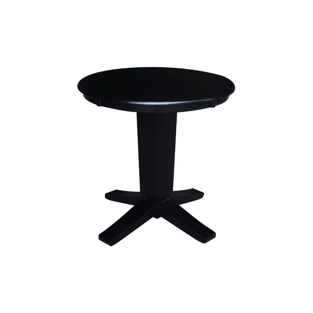 30 in Solid Wood Round Top Pedestal Dining Table