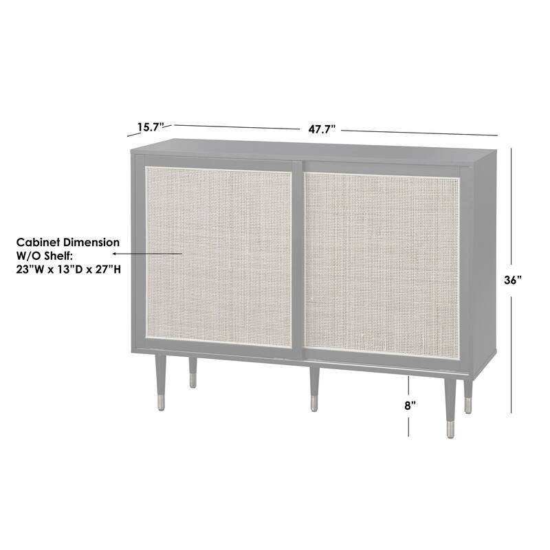 angelo:HOME Allen Rattan Buffet - 47.7 x 15.7 x 36