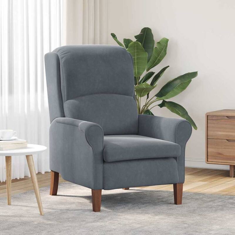 vidaXL Dark Gray Armchair Dark gray/Black Fabric with wood Standard - 29.9 x 37 x 40.2 - Dark gray