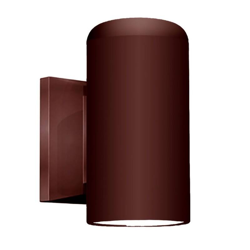 Plastic Flush Mount Wall Sconce with LED Dimmable - 4.63” x 4.5” x 6.88” (D x W x H) - Bronze
