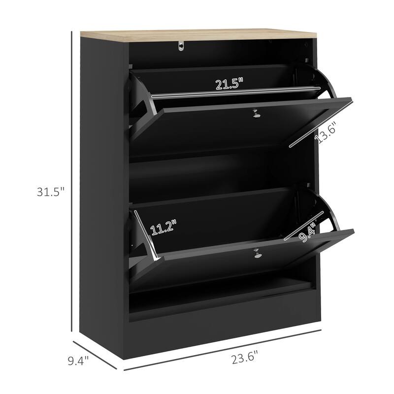 Modern Narrow Shoe Storage Cabinet with Adjustable Shelves, Holds 12 Pairs of Shoes, Ideal for Entryways, Hallways and Proch