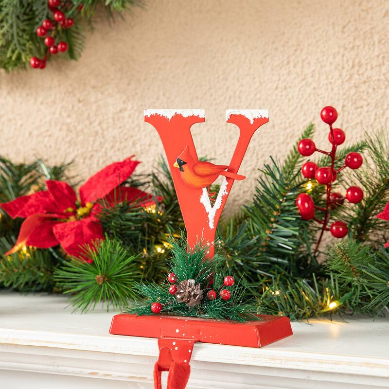 Glitzhome 14.5"L Christmas Metal MERRY CHRISTMAS Stocking Holder