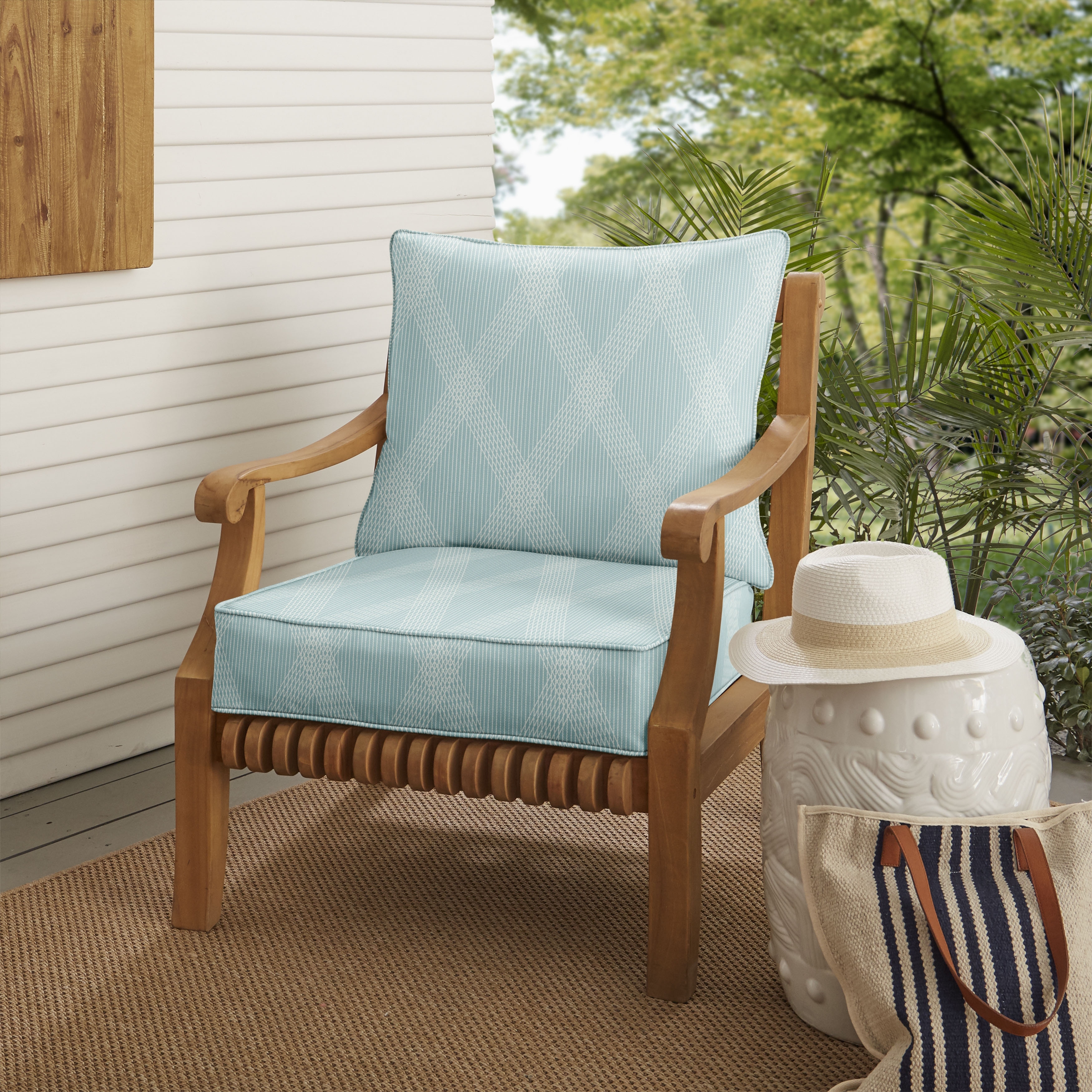 Sorra Home Outdura Vivaldi Indoor/Outdoor Corded Deep Seating Pillow and Cushion Chair Set