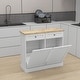 preview thumbnail 2 of 4, White Kitchen Trash Cabinet with 2 Drawers and 2 Compartment Tilt-Out