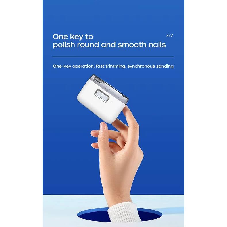 Electric Cordless Polishing Nail Clipper for Dead Skin Removal Nail - White