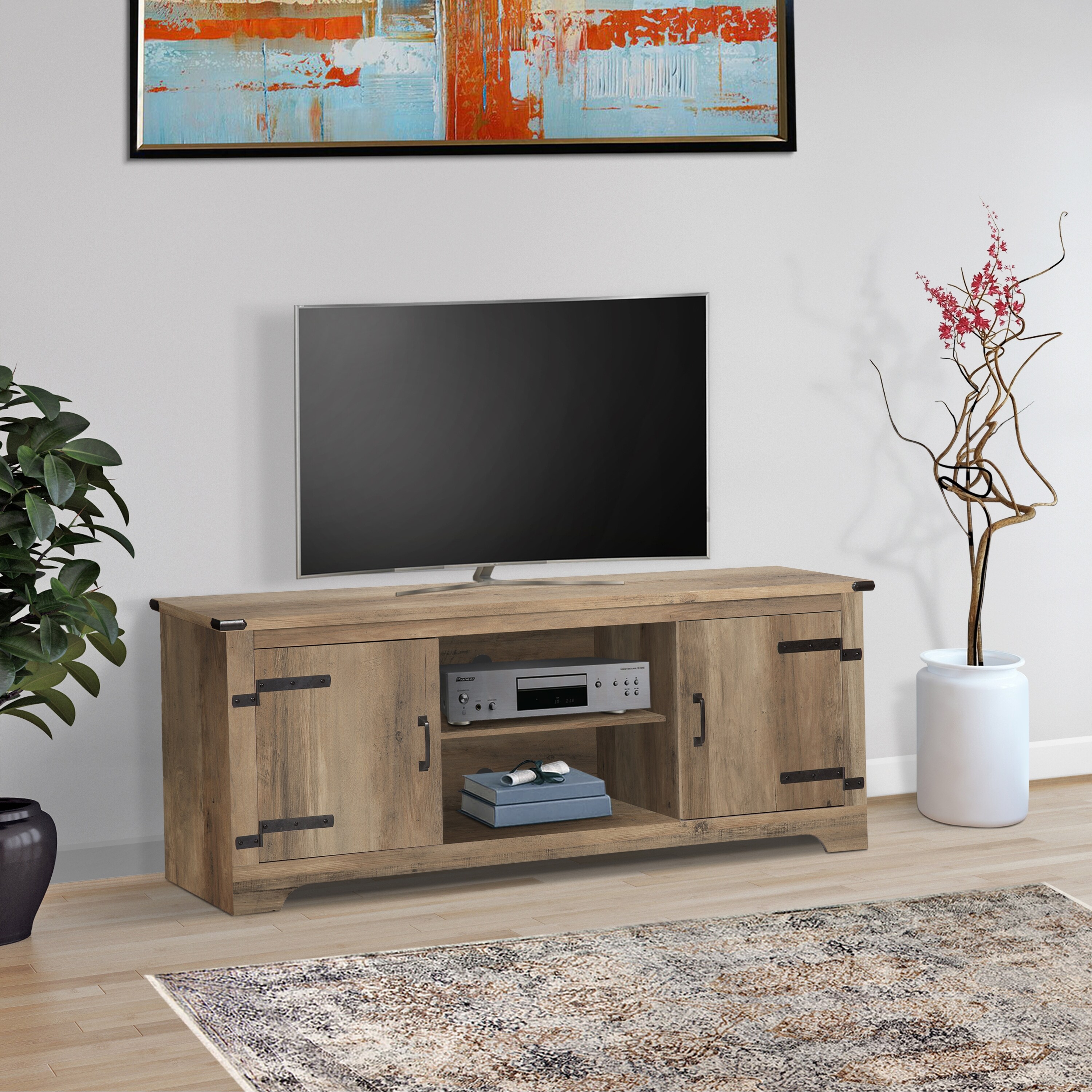 Shop Black Friday Deals On Rustic Light Brown Tv Stand Overstock 32005430 Rustic Light Brown