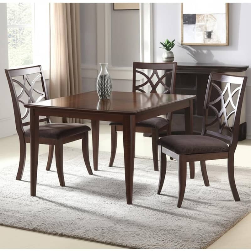 HomeRoots Set of Two Brown and Dark Brown Upholstered Microfiber Dining Side Chairs - 26 in. x 42 in. x 22 in. - Set of 2 - 26 in. x 42 in.  x 22 in. - Brown
