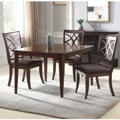 HomeRoots Set of Two Brown and Dark Brown Upholstered Microfiber Dining Side Chairs - 26 in. x 42 in. x 22 in.