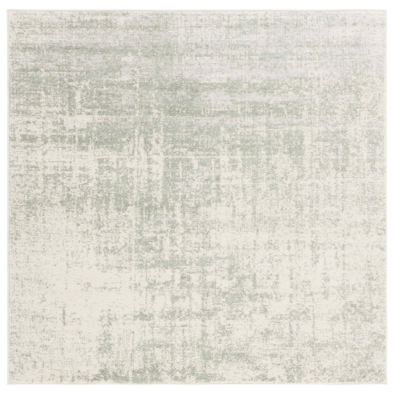 SAFAVIEH Adirondack Guillerma Modern Abstract Distressed Rug - 4' Square - Sage/Ivory
