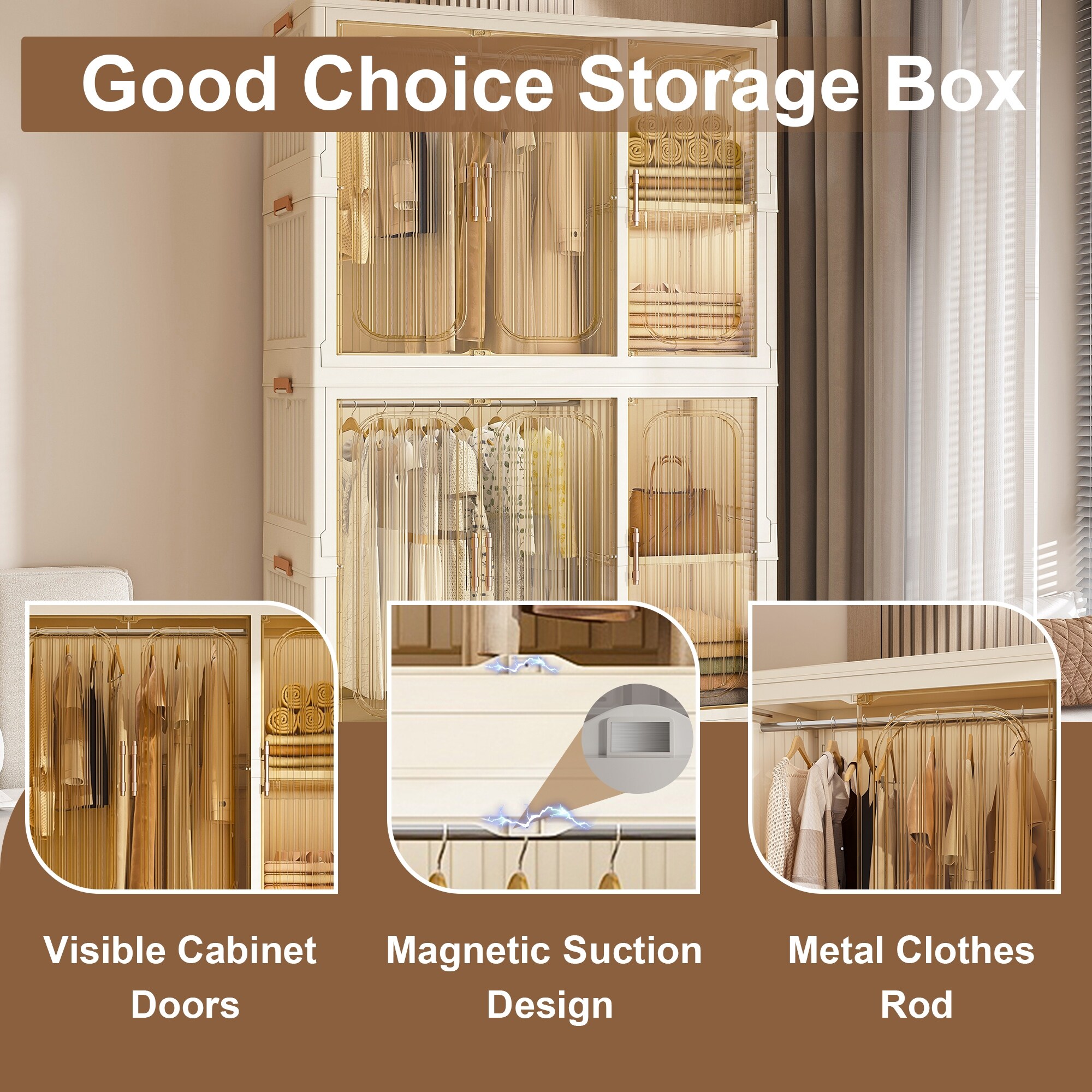 Portable Wardrobe Closet Storage Organizer for Clothes,Clothes